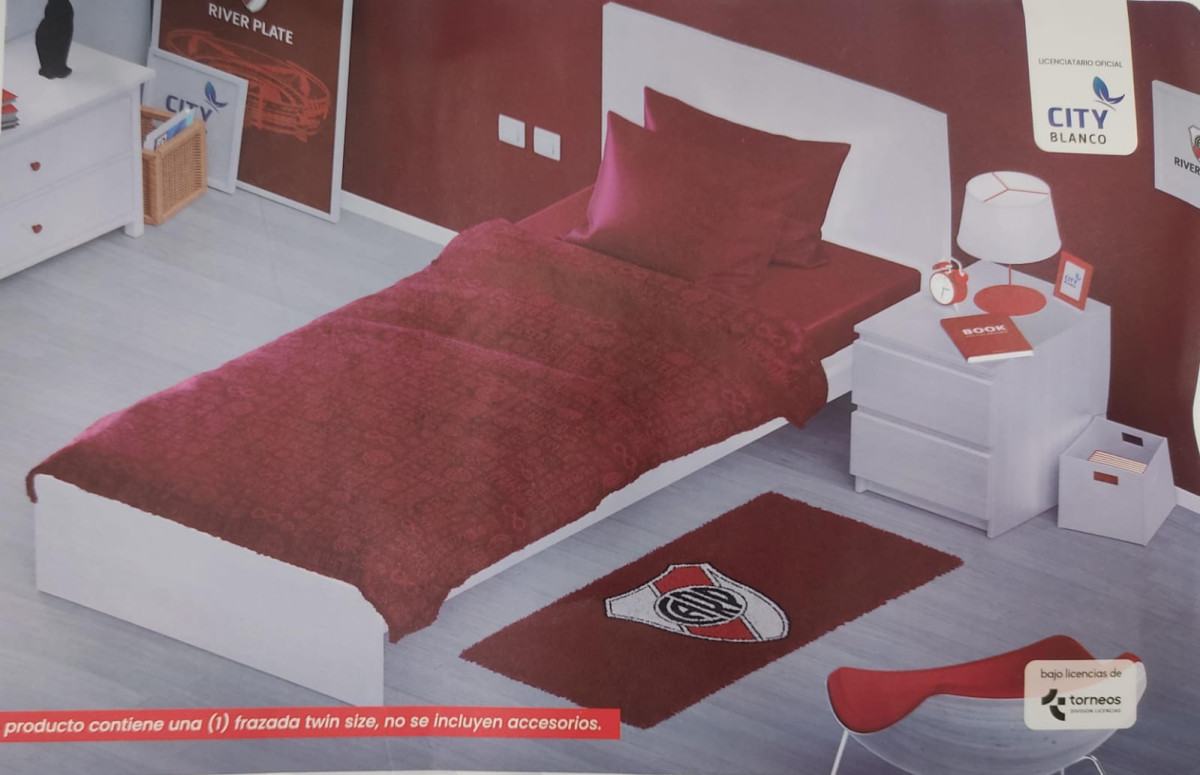 Frazada Flannel River Plate Twin Size 160X240Cm Con Funda - Imagen 1