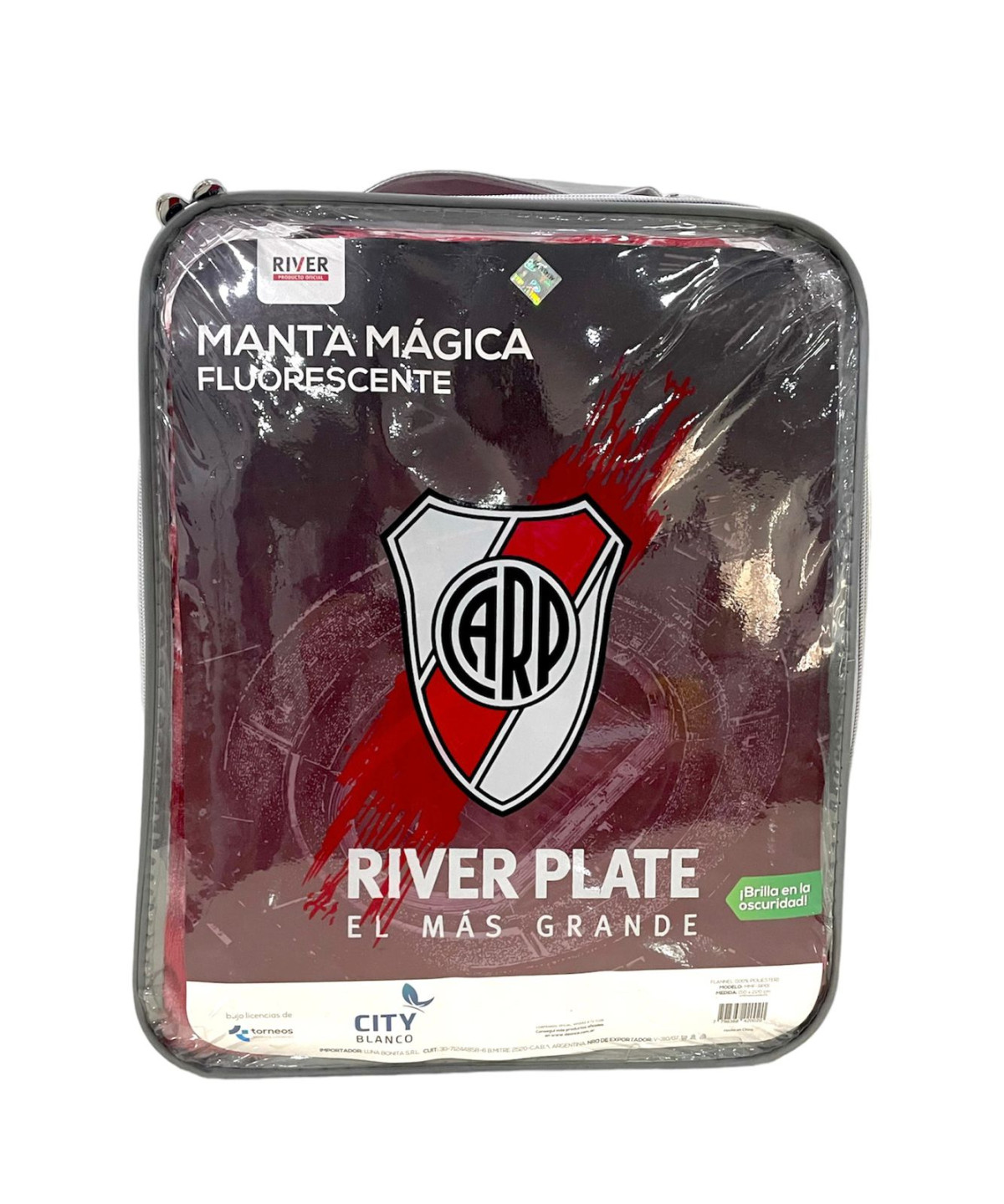 Frazada Luminosa River Plate 1 Plaza Y Media - Imagen 4