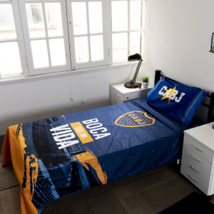 Colcha Twin Size 160X240Cm Boca Juniors