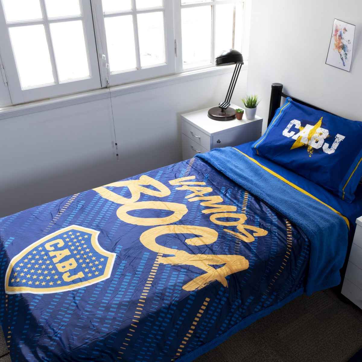 Frazada Con Corderito Boca Juniors 1 Plaza Y Media - Imagen 3