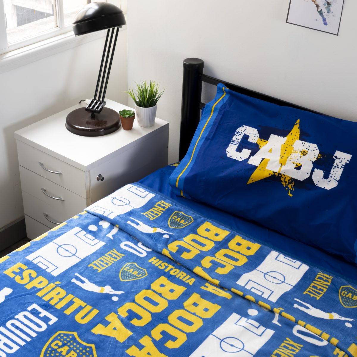 Frazada Flannel Boca Juniors Twin Size 160X240Cm Con Funda - Imagen 2