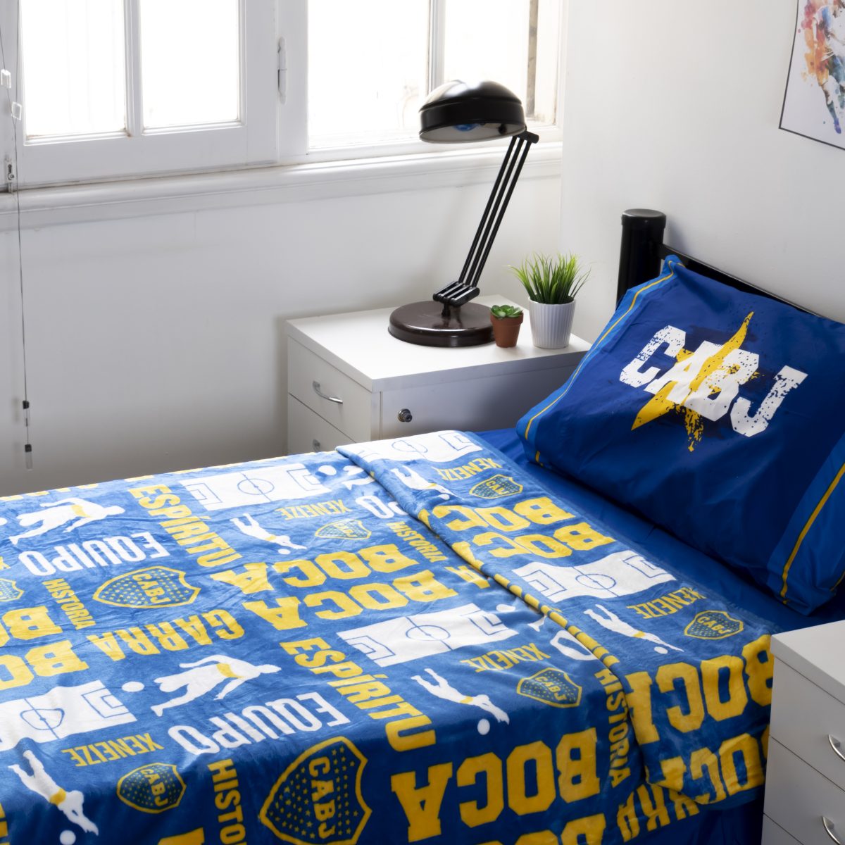 Frazada Flannel Boca Juniors Twin Size 160X240Cm Con Funda - Imagen 4