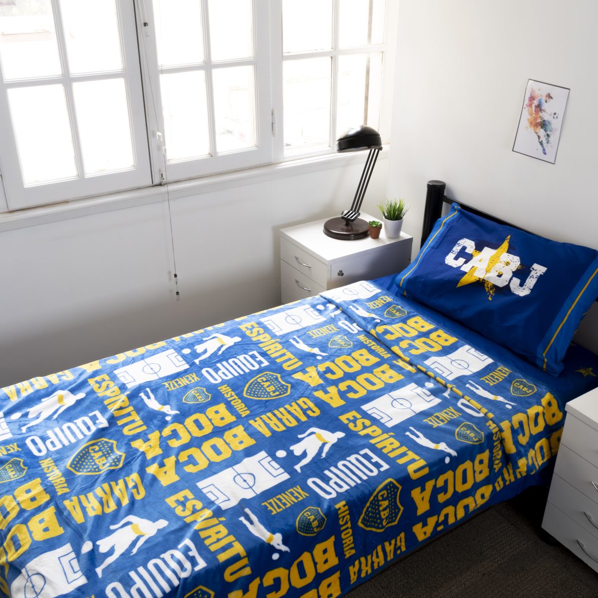 Frazada Flannel Boca Juniors Twin Size 160X240Cm Con Funda - Imagen 5