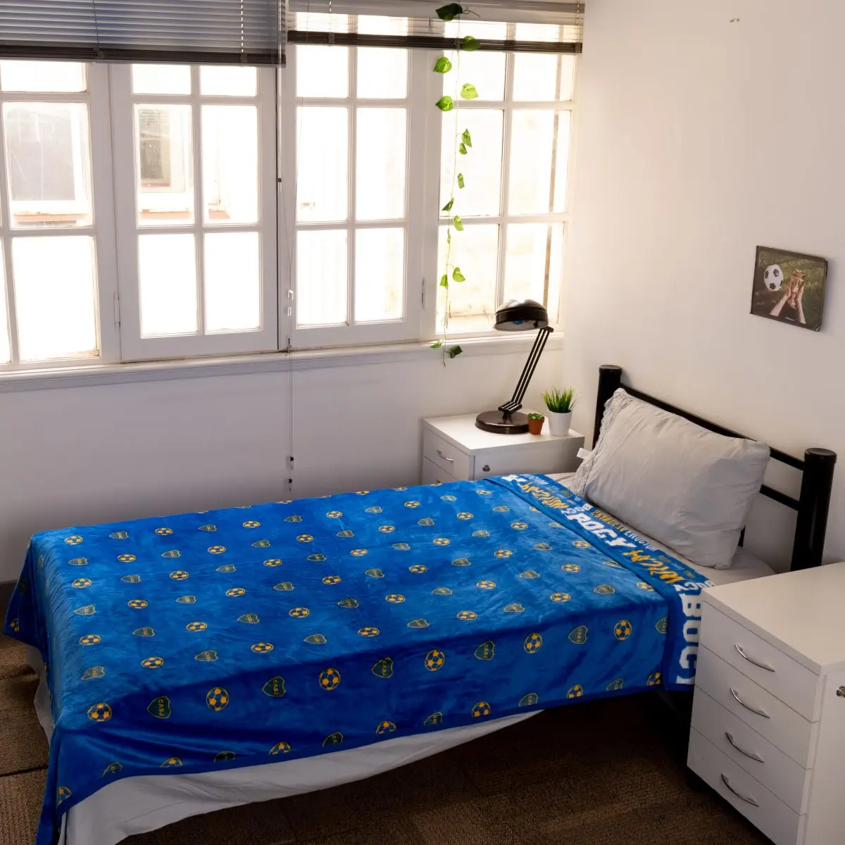Frazada Flannel Boca Juniors Twin Size 160X240Cm Con Funda - Imagen 1