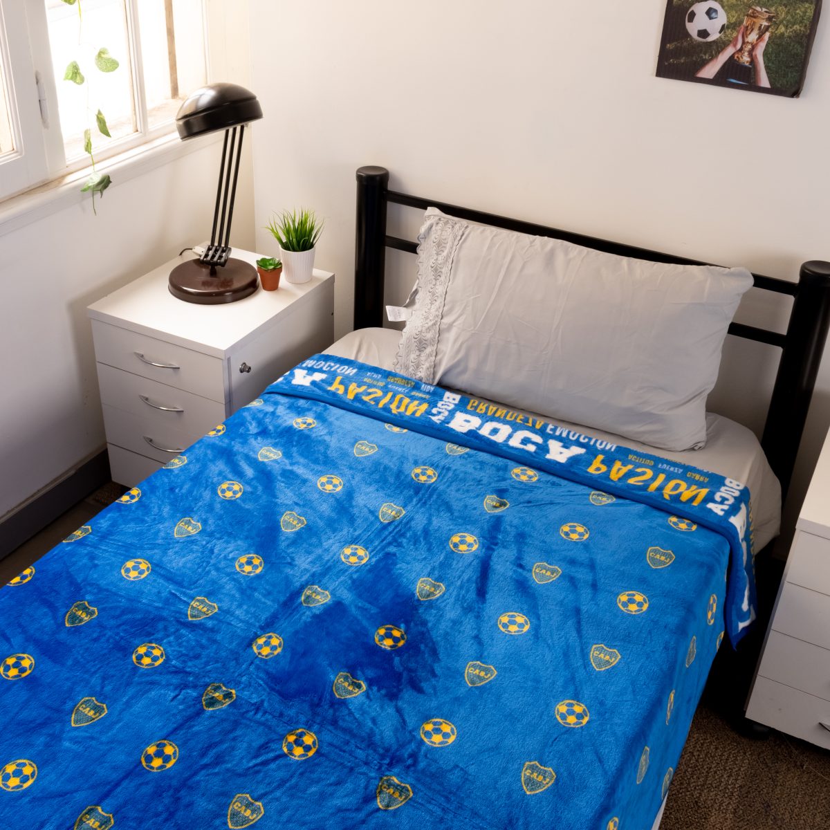 Frazada Flannel Boca Juniors Twin Size 160X240Cm Con Funda - Imagen 5