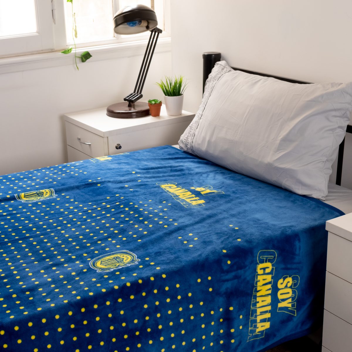 Frazada Flannel Rosario Central Twin Size 160X240Cm Con Funda - Imagen 1