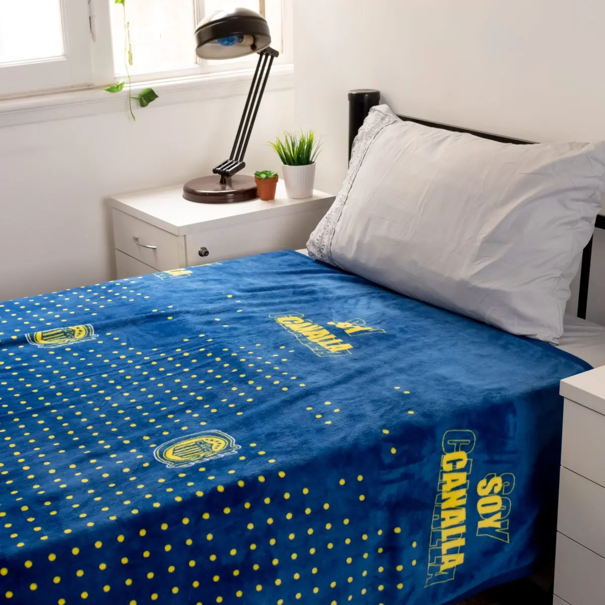 Frazada Flannel Rosario Central Twin Size 160X240Cm Con Funda - Imagen 1