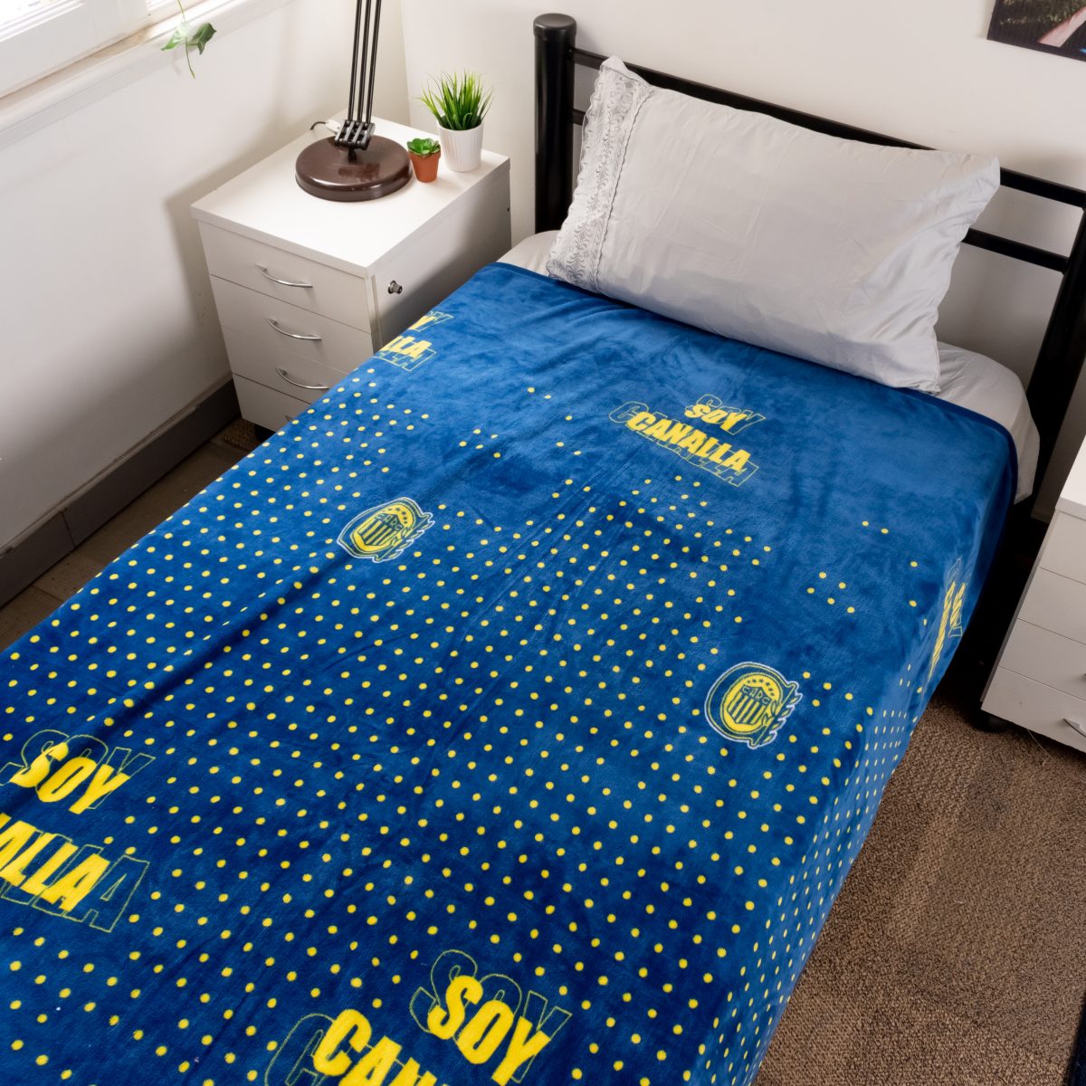 Frazada Flannel Rosario Central Twin Size 160X240Cm Con Funda - Imagen 3