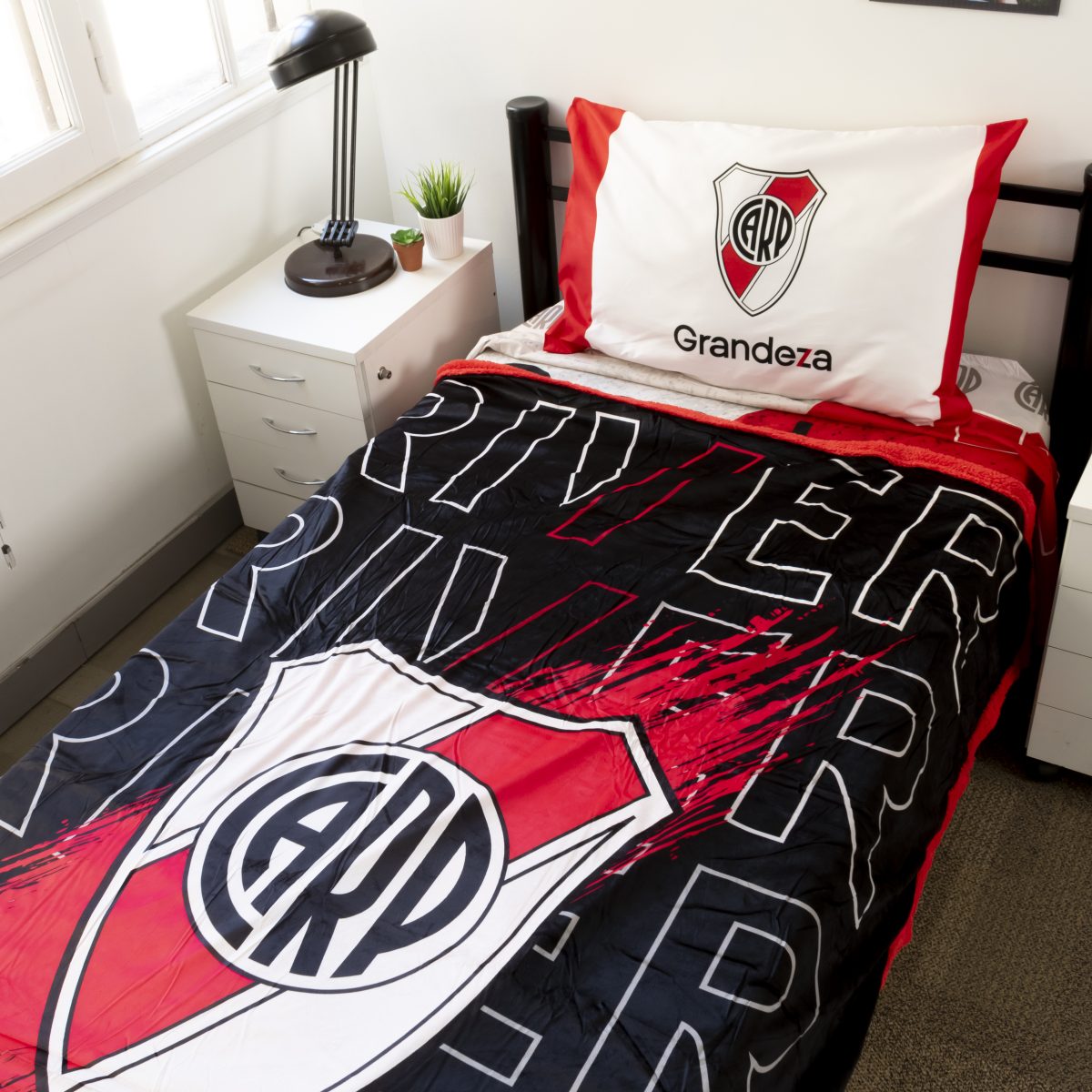 Frazada Con Corderito River Plate 1 Plaza Y Media - Imagen 3