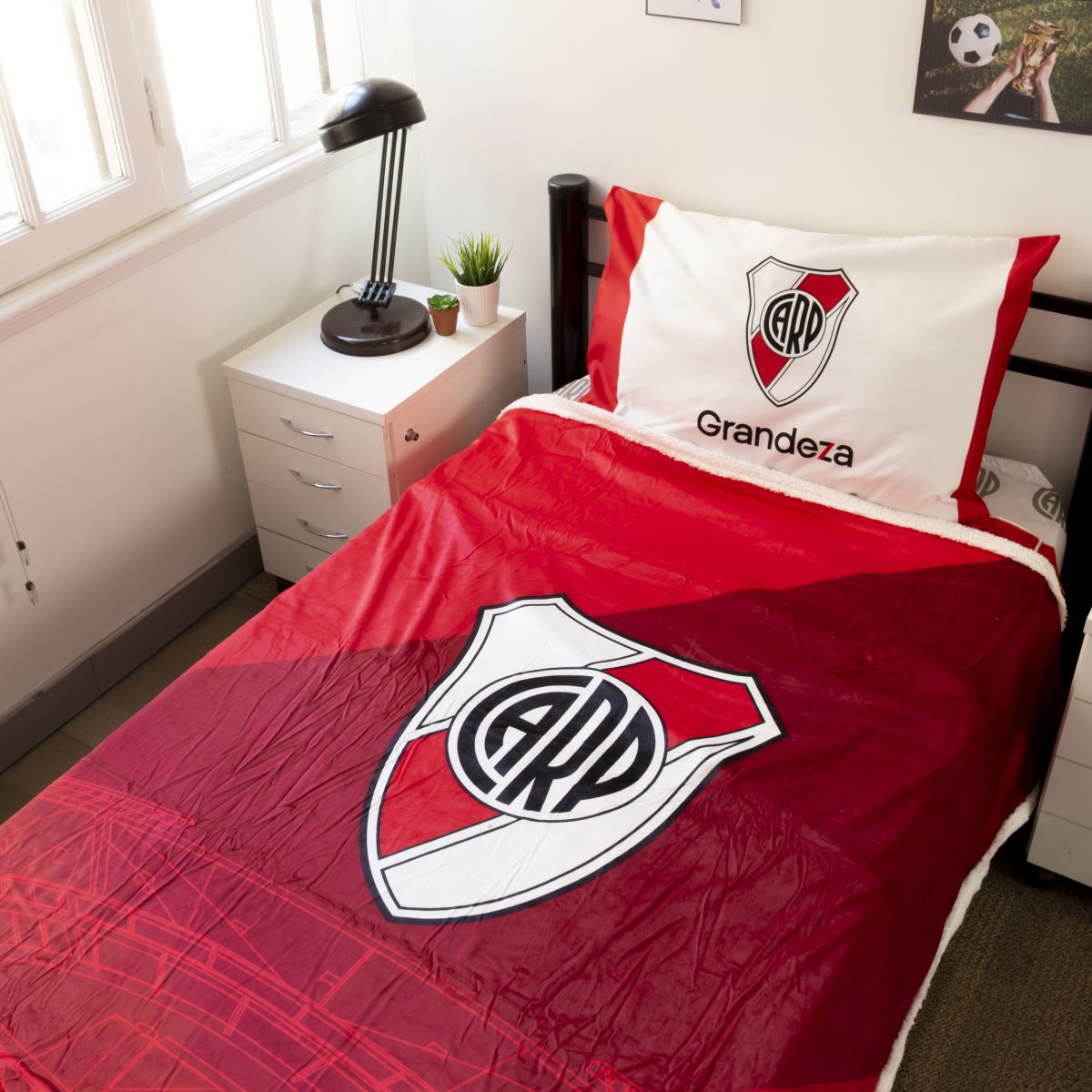 Frazada Con Corderito River Plate 1 Plaza Y Media - Imagen 3