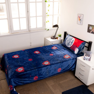 Frazada Flannel San Lorenzo Twin Size 160X240Cm Con Funda