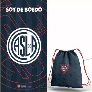 Toallon De Microfibra Estampado Con Mochila San Lorenzo