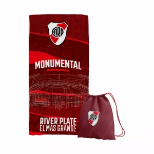 Toallon De Microfibra Estampado Con Mochila River Plate