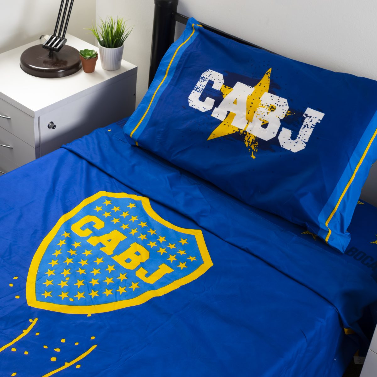 Juego De Sabana Boca Juniors 1 Plaza Y Media - Imagen 2