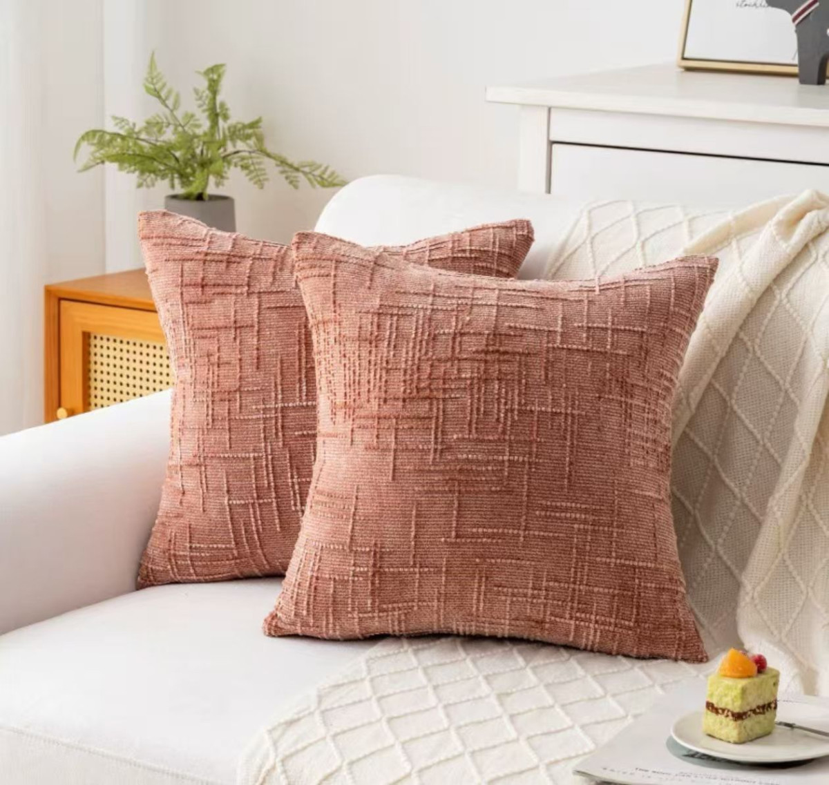 Funda De Almohadon Chenille Lisa 45X45Cm Aprox - Imagen 3