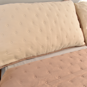 Cubrecama Quilt Lisa Reversible "Twin"  (Circulo) Algodon Suave Al Tacto 160X240Cm Con 1 Fundas