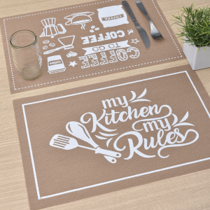 Individual Con Diseño Blanco 6Pcs 30X45Cm Aprox