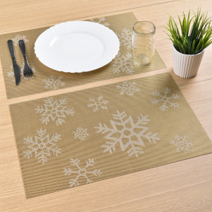 Individual Tejido Copos De Nieve 6 Pack 30X45Cm Aprox