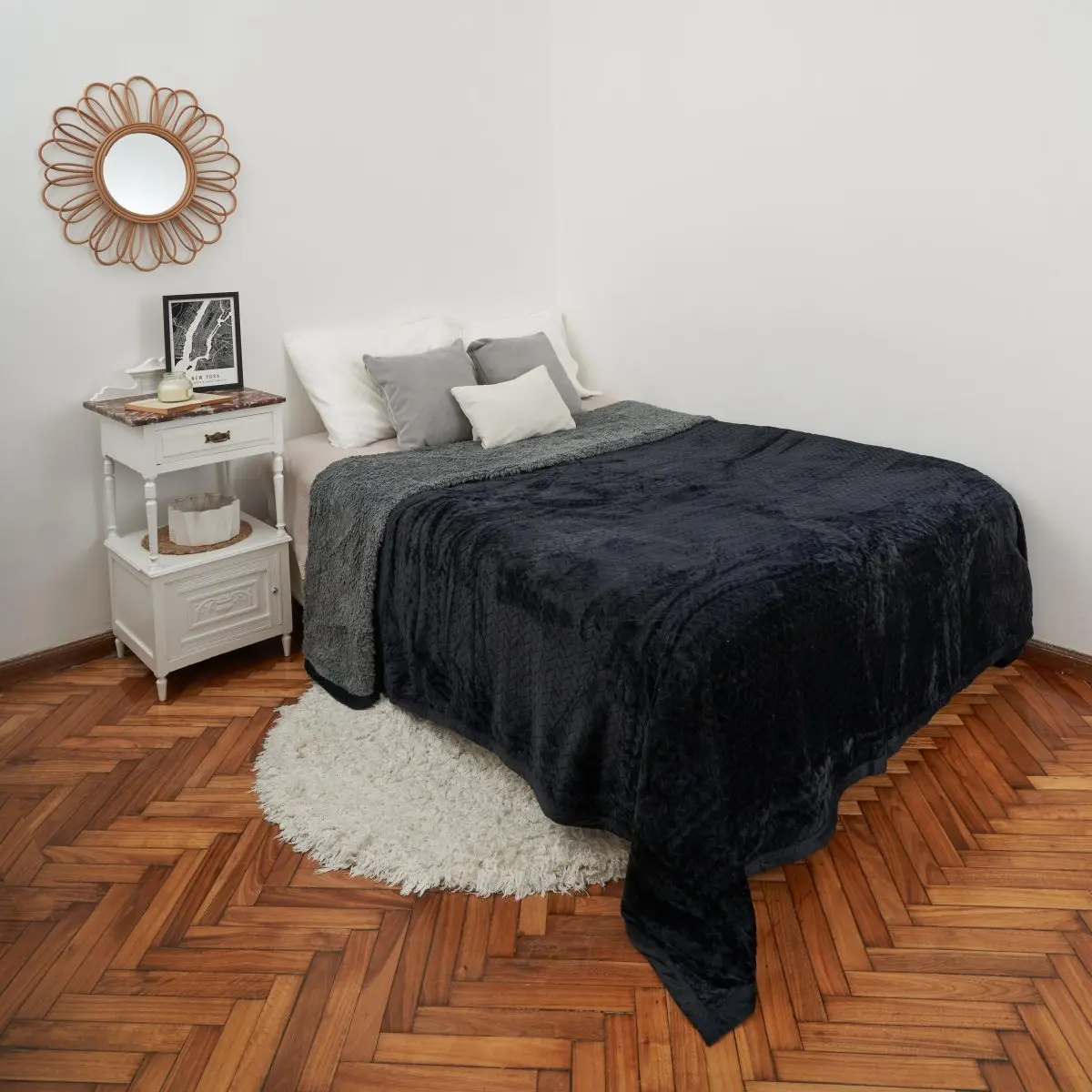 Frazada Doble Jacquard Queen Size 220X240Cm Aprox. - Imagen 1