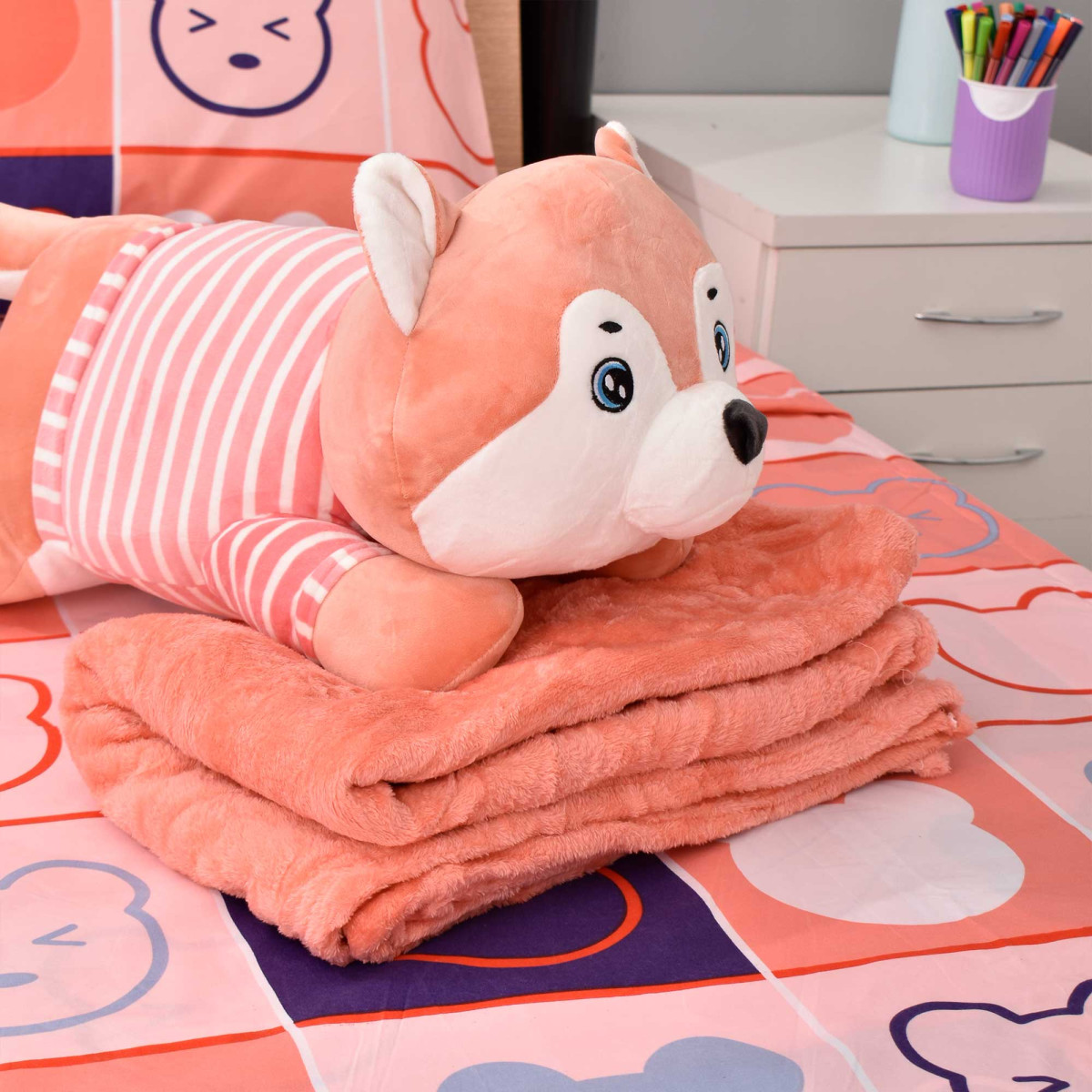 Frazada Infantil Con Peluches 110X160Cm Aprox - Imagen 3