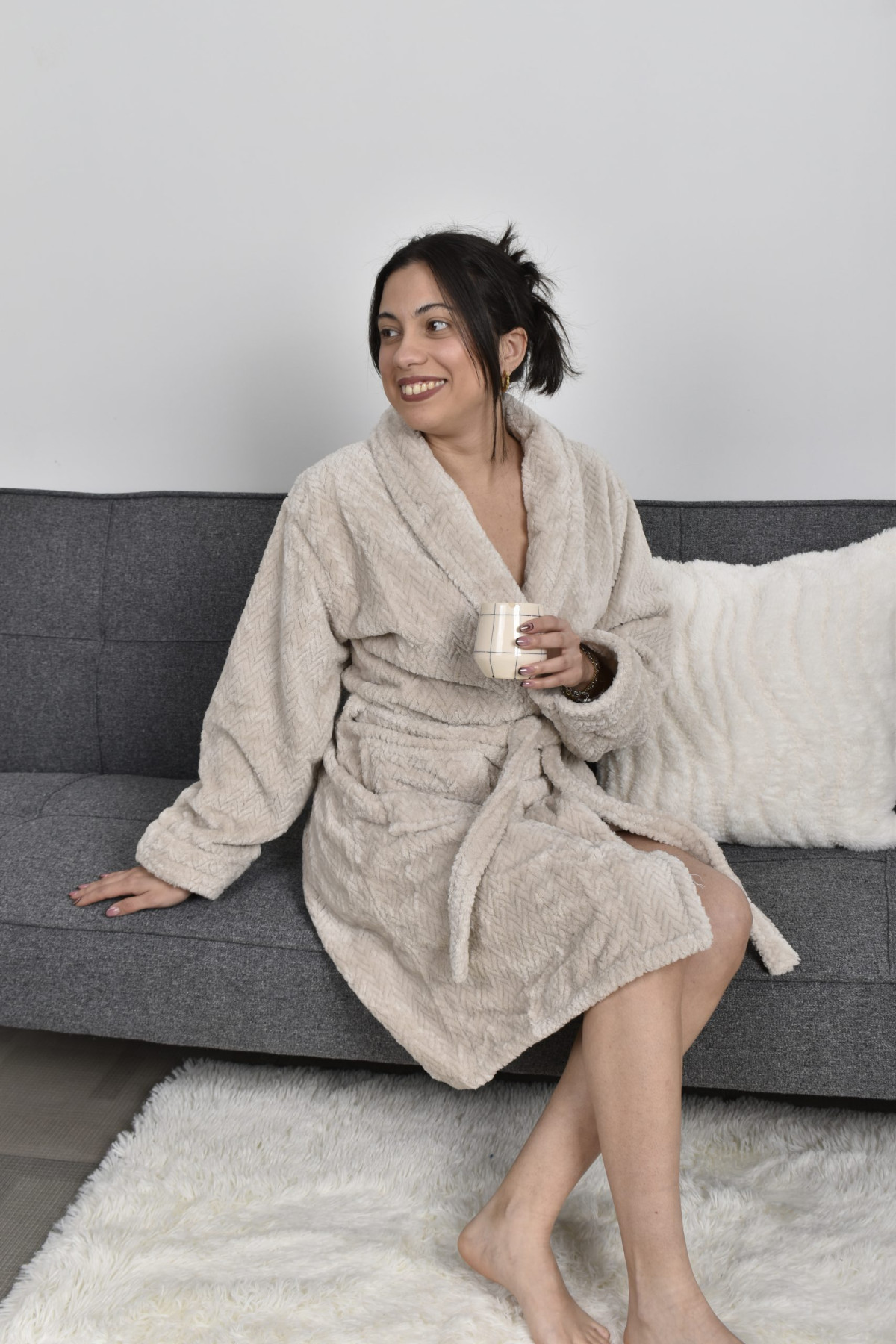 Bata De Baño Microfibra Unisex Talles S M L Xl Xxl - Imagen 4