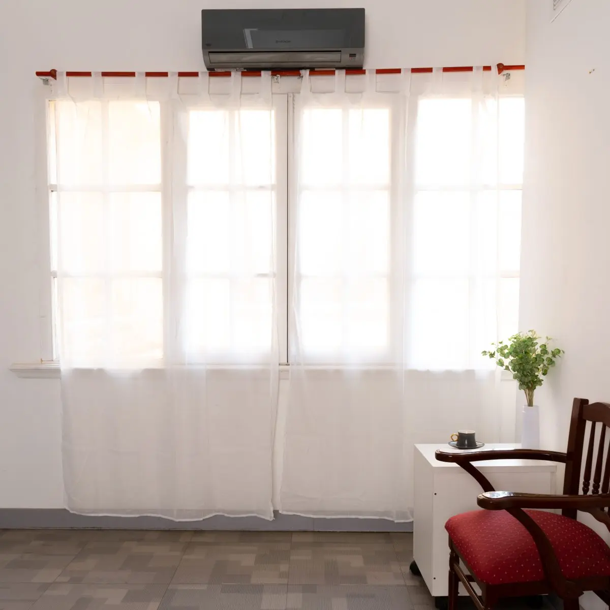 Juego De Cortina Voile Bordada 2X140X220 (Aprox) - Imagen 1