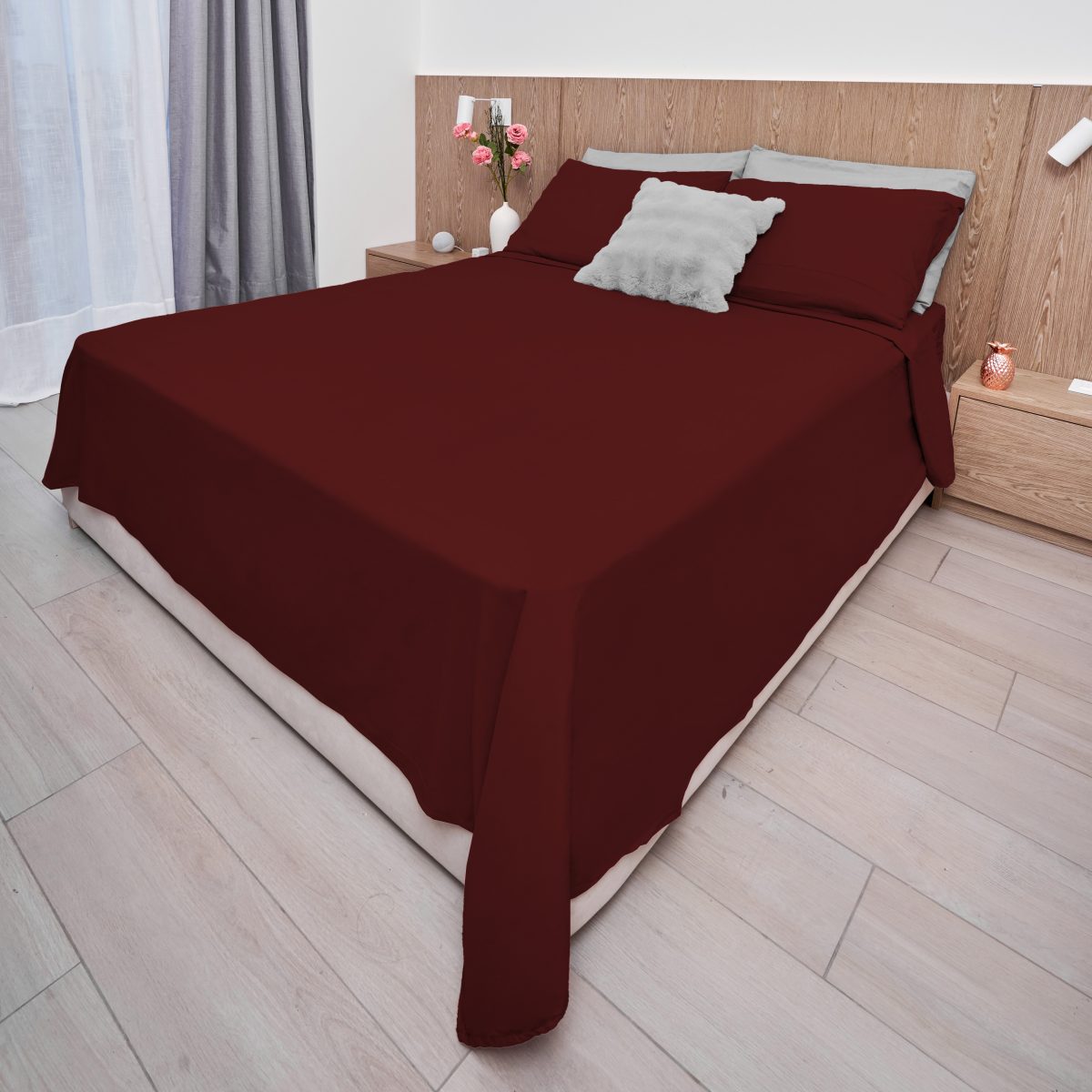 Juego De Sabanas Queen Size Lisas 1200 Hilos - Imagen 9