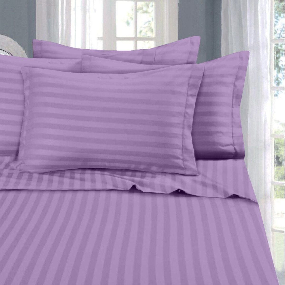 Juego De Sábanas Rayadas Dobby Twin Size 90Gr 3 Piezas Roja - Imagen 6