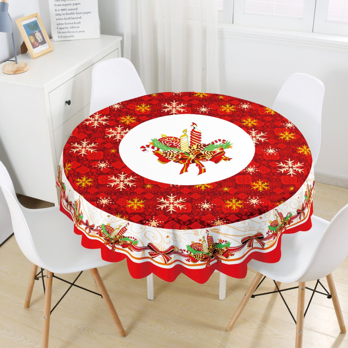 Mantel Navideño Tropical Redondo 180Cm - Imagen 2