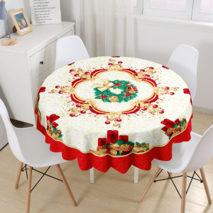 Mantel Navideño Tropical Redondo 180Cm