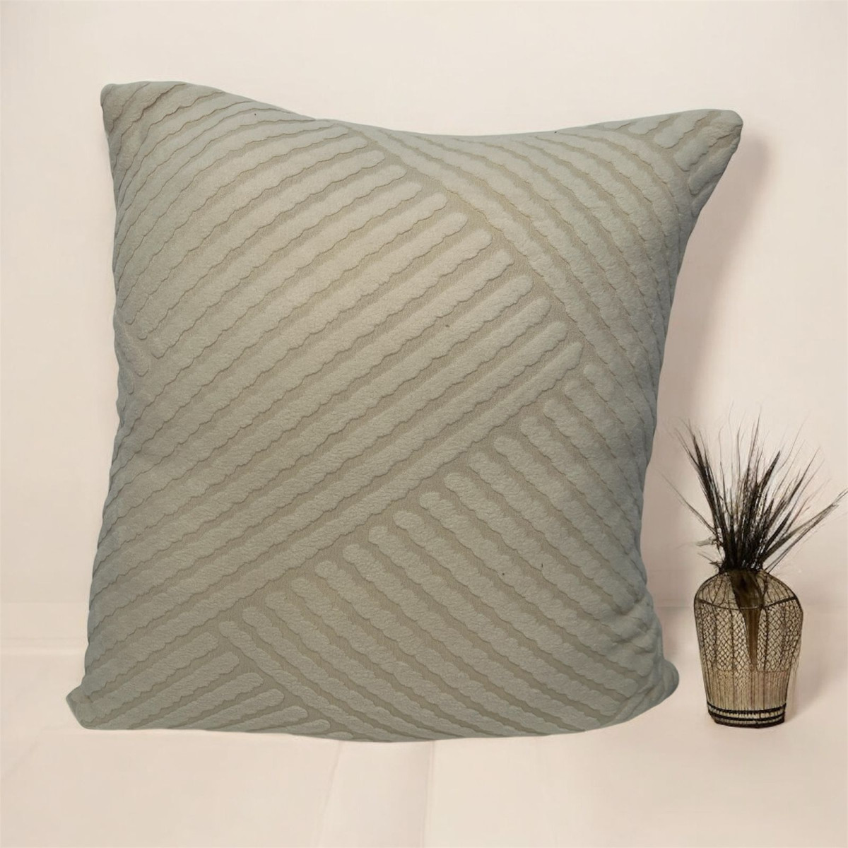 Funda De Almohadon Elastico Con Rayas - Imagen 1