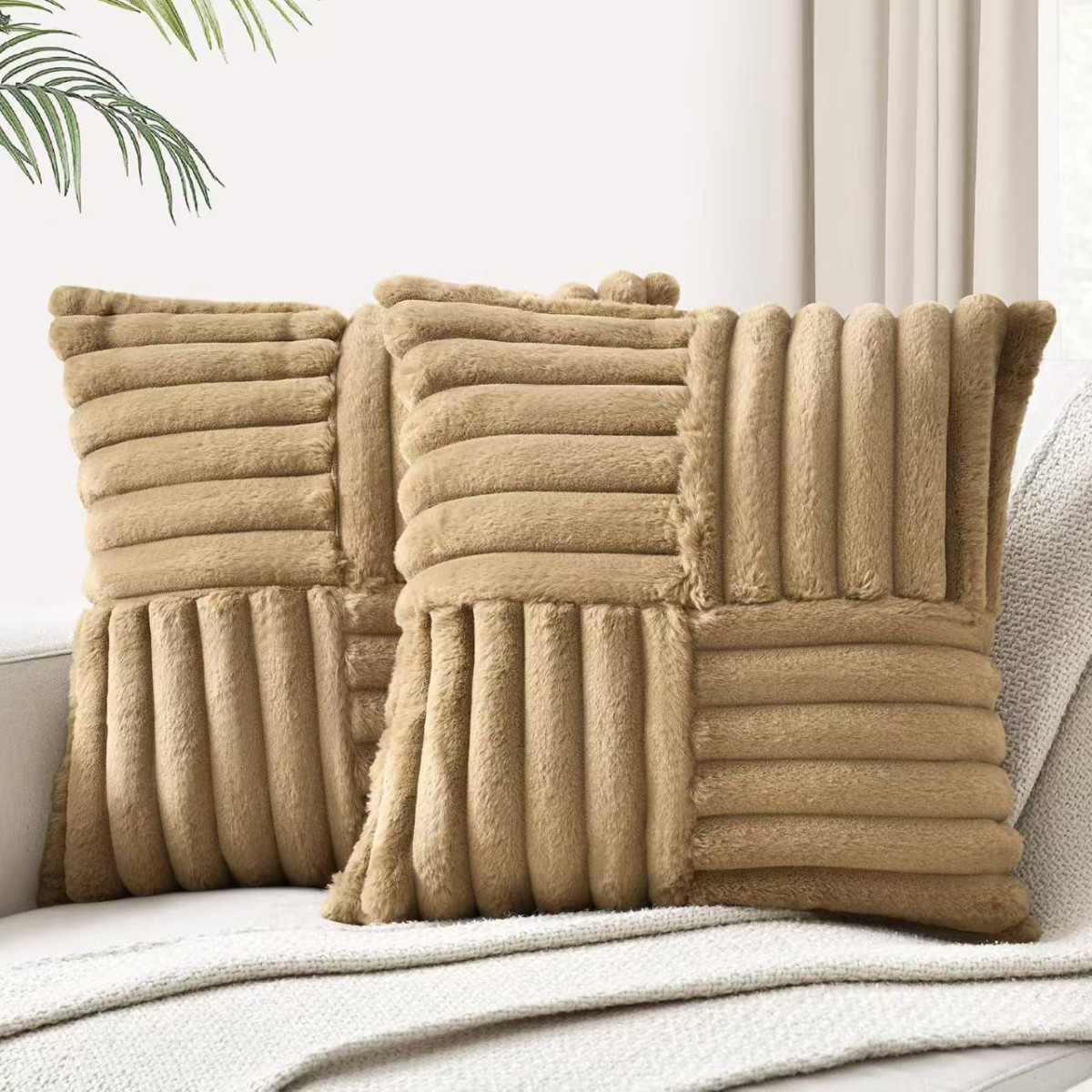 Funda De Almohadon Rayada Felpa 45 X 45Cm Aprox - Imagen 6