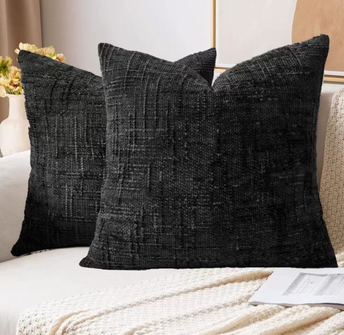 Funda De Almohadon Chenille Lisa 45X45Cm Aprox - Imagen 6