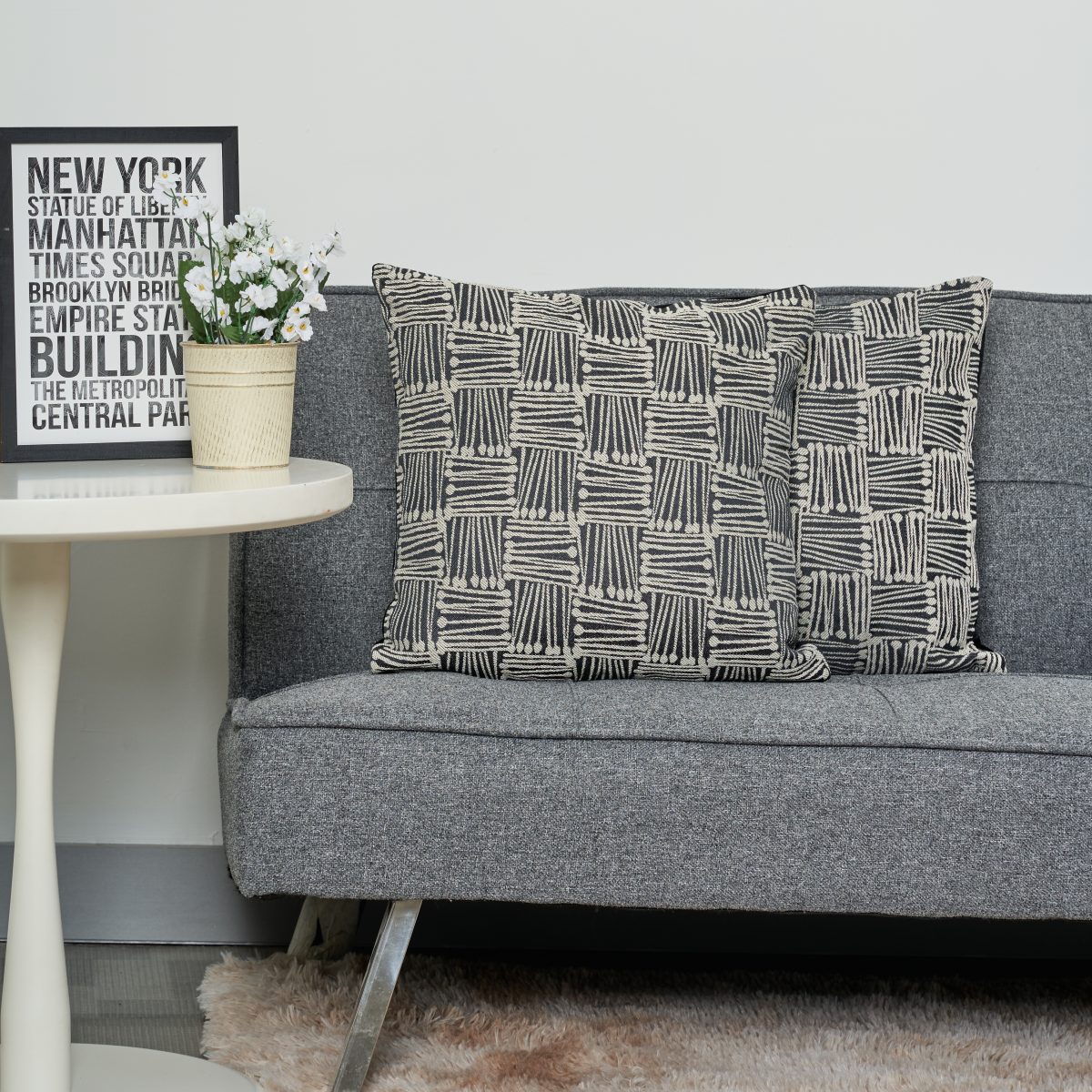 Funda De Almohadon Con Cuadrados 45X45Cm Aprox - Imagen 4