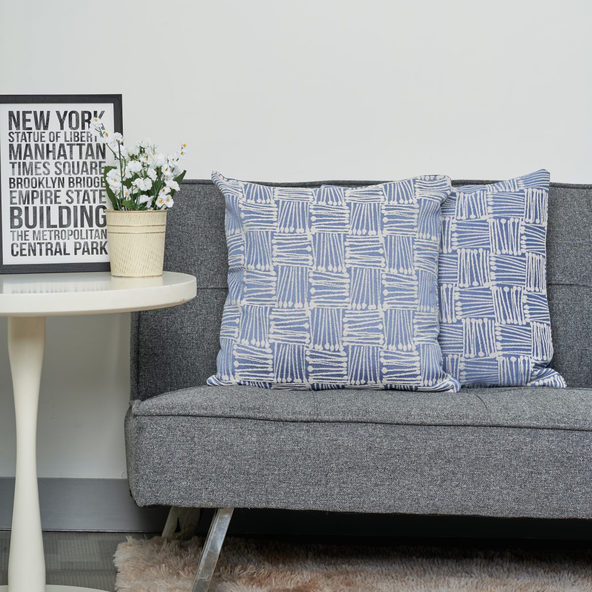 Funda De Almohadon Con Cuadrados 45X45Cm Aprox - Imagen 1