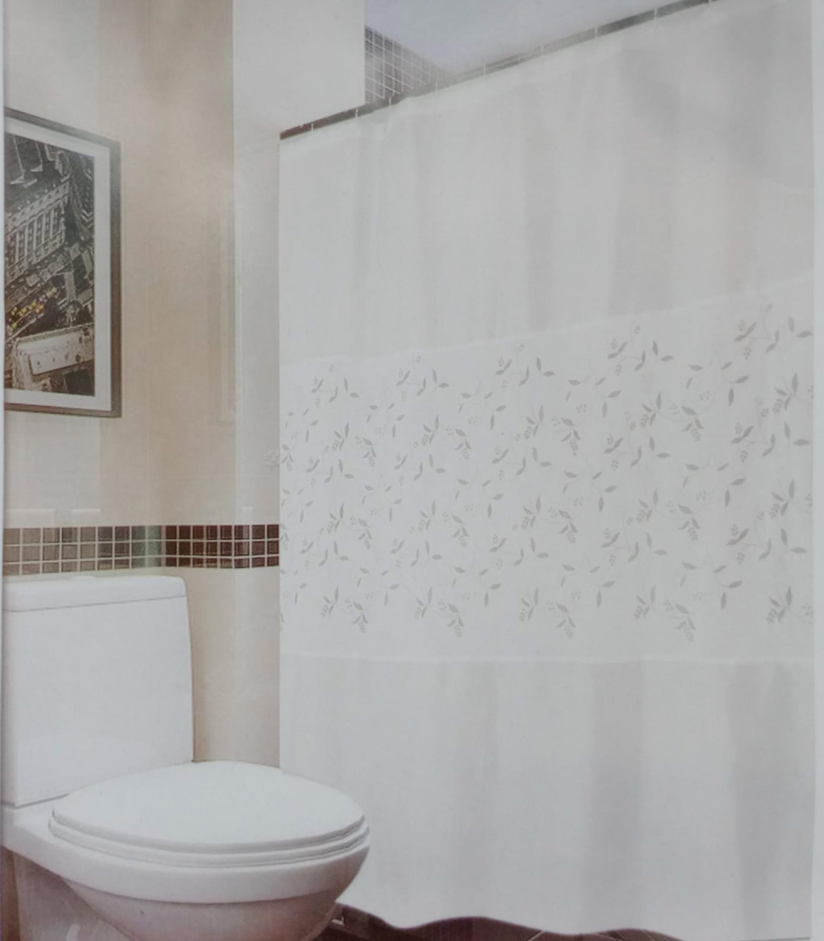 Cortina de Baño Organza Floreada - Imagen 1