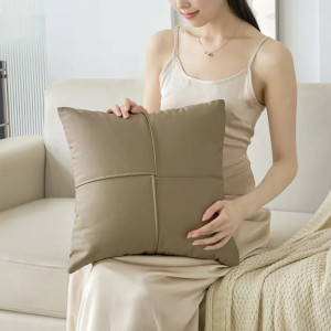 Funda de almohadón símil cuero 45x45cm aprox