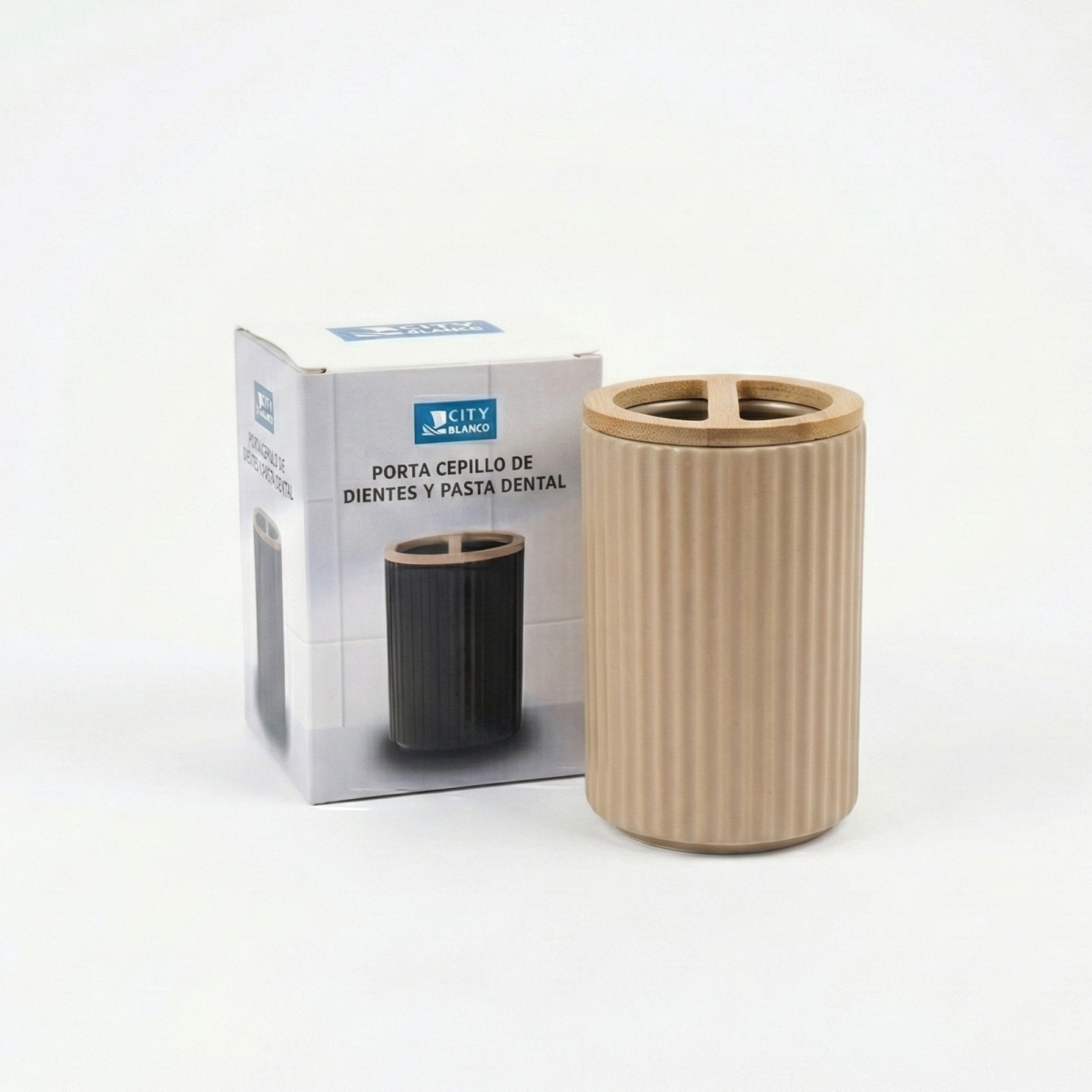 Porta cepillo y pasta dental rayado - Imagen 4