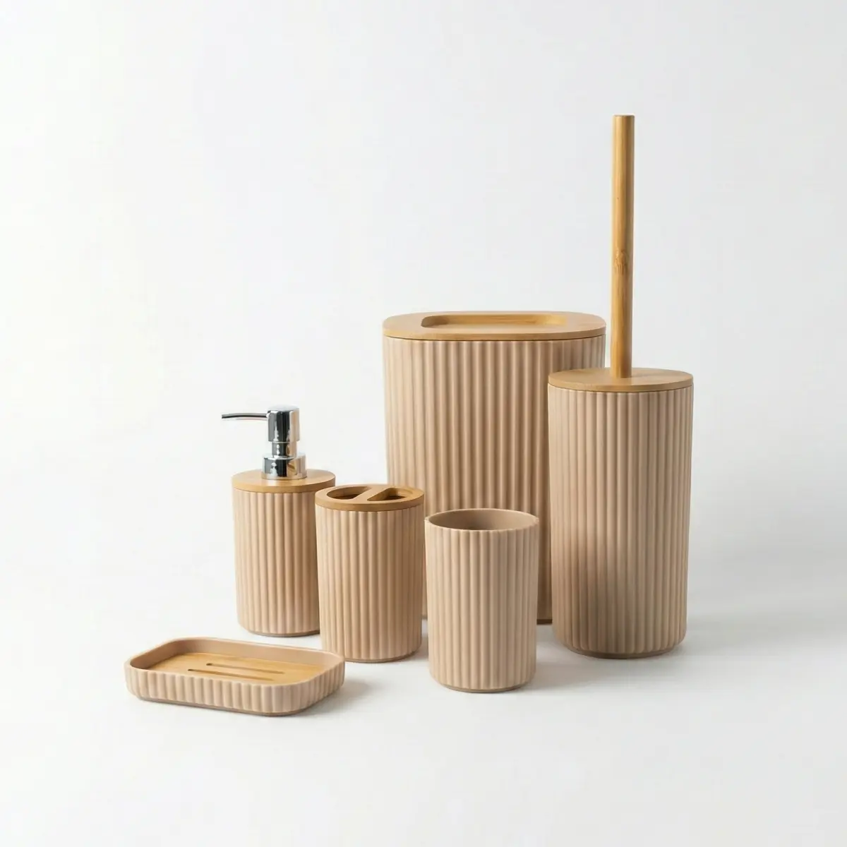 Set de Baño Rayado 6 pcs - Imagen 1