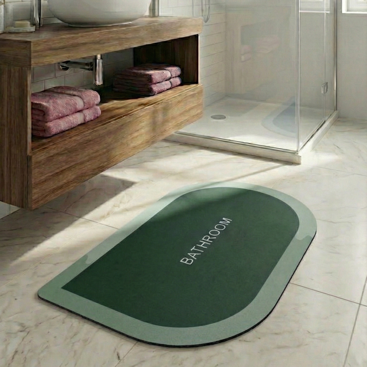 Alfombra absorbente semicírculo 40x60cm aprox - Imagen 2