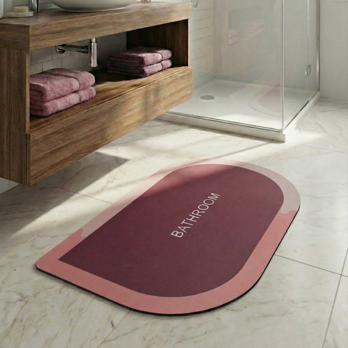 Alfombra absorbente semicírculo 40x60cm aprox - Imagen 3