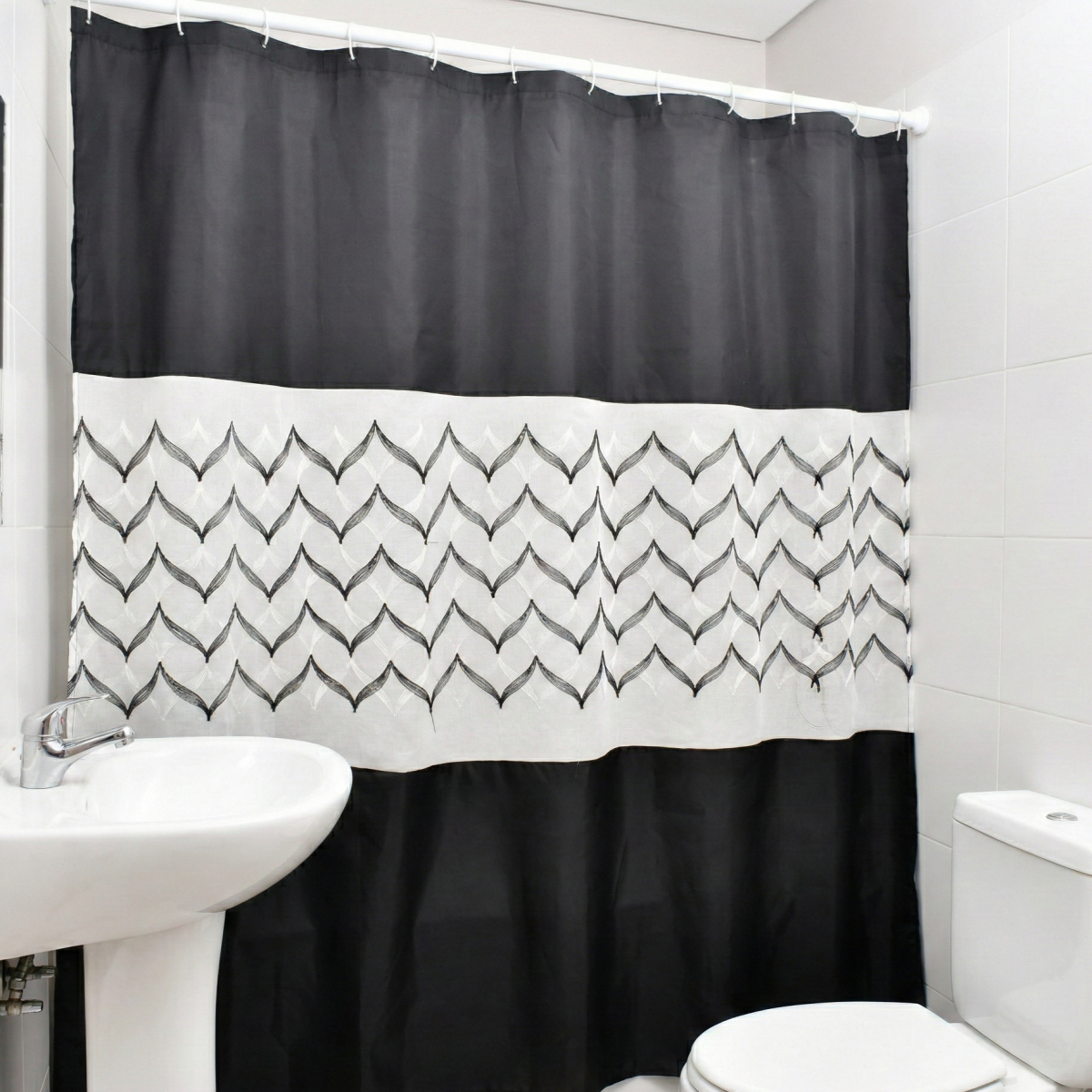 Cortina de ba?o de organza 180 x 180 cm - Imagen 1