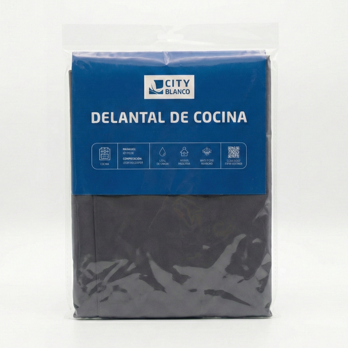 Delantal de cocina simil cuero 66x70cm aprox - Imagen 5