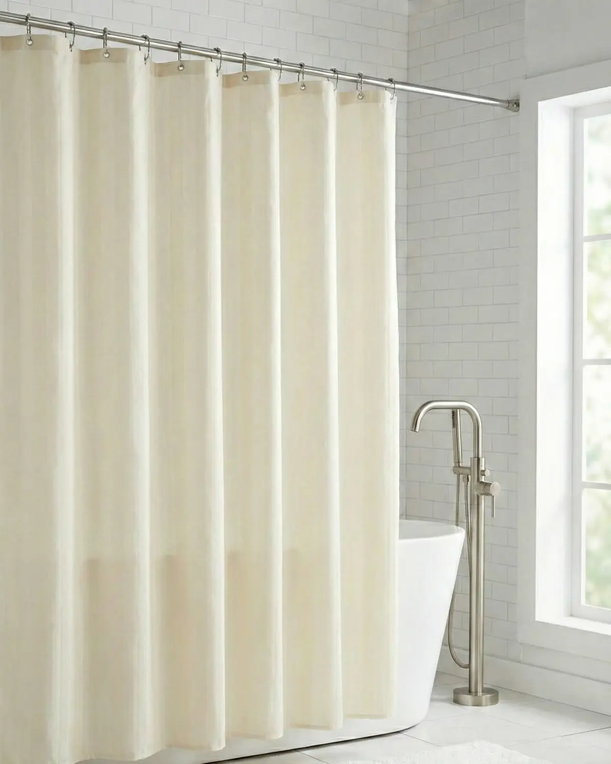 Cortinas de baño rayada 180x180cm aprox - Imagen 1